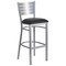 Emma and Oliver Silver Slat Back Metal Restaurant Dining Barstool